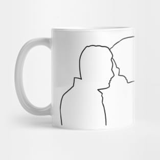 sam and dean silhouette minimalist, dean death barn scene forehead touch, supernatural finale Mug